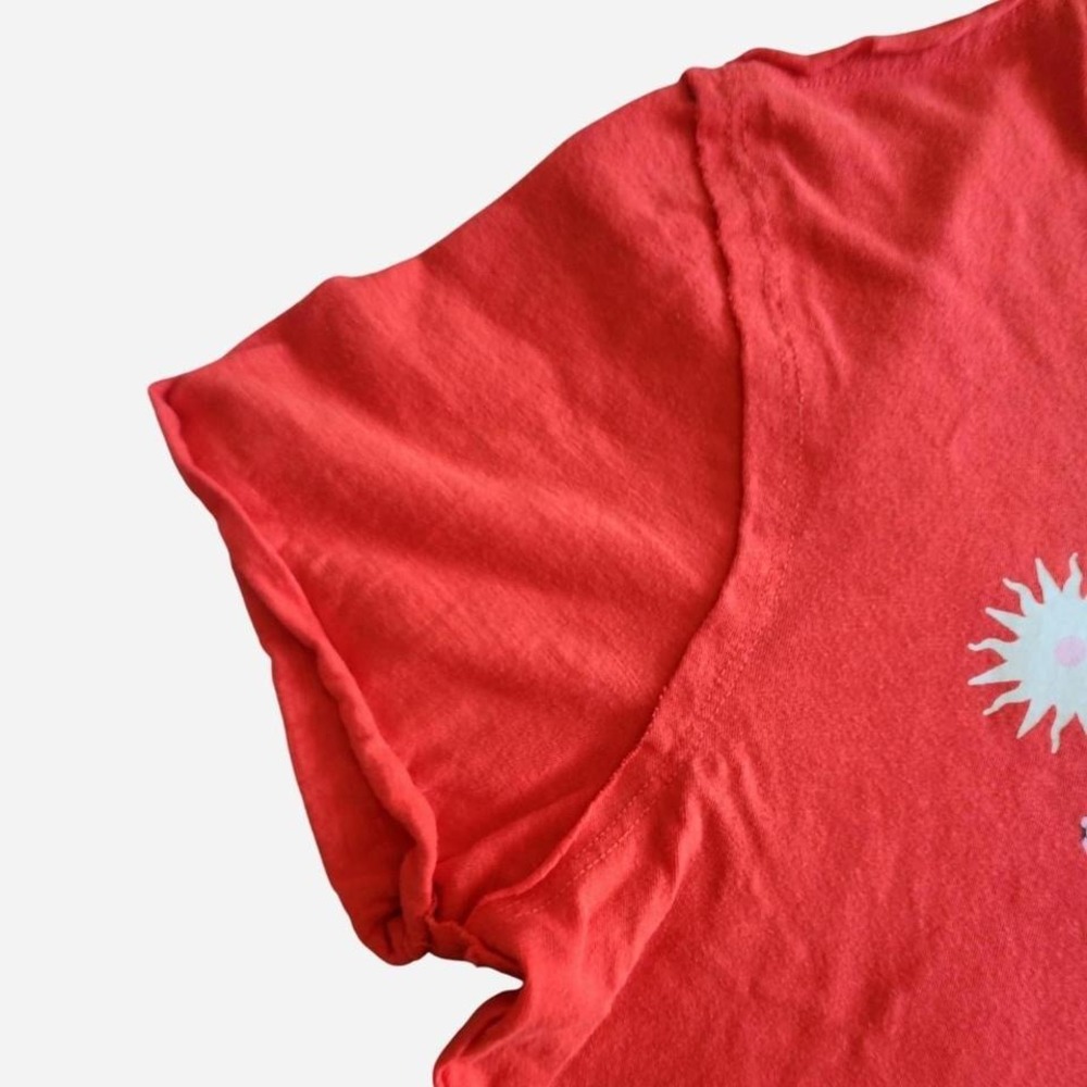Anthropologie by Lou Benesch Aries short sleeve red cotton crop top - Picture 5 of 6